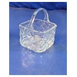 Pressed Glass Basket Candy Dish