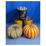 Halloween Pumpkin Buckets & Decor Assortment
