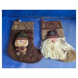Burlap-Style Santa & Snowman Stocking Pair