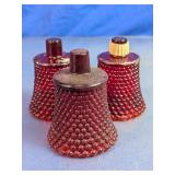 Vintage Ruby Red Glass Hobnail Peg Votive Cups