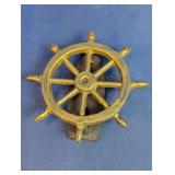 Brass Ship Wheel Pen Holder