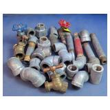 Mixed Galvanized Pipe Fittings & Brass Valves Lot