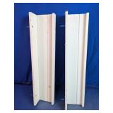 22' White Wooden Cabinet Shelf Rails Duo