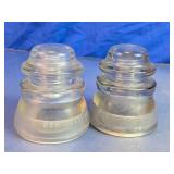 Vtg. Hemingray & Armstrong Glass Insulators Duo