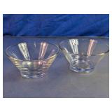 Clear Glass Flared Small Bowls Duo