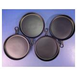 Matte Black Glass Skillet Server Plates Lot