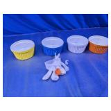 Color Ribbed Ramekin Bowls Lot
