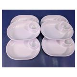 White Plastic Snack Trays Cup Holder