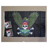 Biker Skull and Eagle Motor Cycles Flags Lot