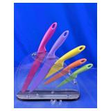 Color Kitchen Knife Set w/ Acrylic Stand