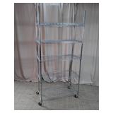 5 Tier Wire Shelving Storage Rack with Casters