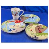 Disney Direct Abstract Plate & Donald Duck Mug Set