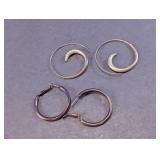 Silver Tone Hoop Earrings Assortment
