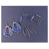 Black Hoop & Rhinestone Dangle Earrings Assortment
