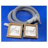 Kirby Vacuum Hose & Wood Bathroom Signs Trio