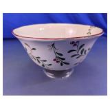 Beautiful Winterberry Footed Glass Salad Bowl