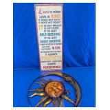 Love Is Patient Sign & Sun Moon Wall Art
