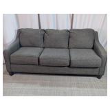 Gray Fabric Three-Seat Sofa