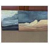 Signed Storm Landscape Canvas Painting Assortment