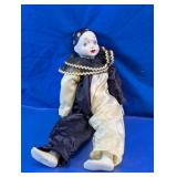 Porcelain Harlequin Clown Doll