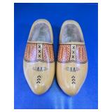 Vintage Dutch Hand Painted Wooden Clogs