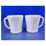 Vintage White Milk Glass Mugs