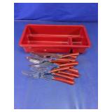 Vintage Cherry Red Bakelite Flatware Set