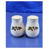 Vintage Cherry Ceramic Salt & Pepper Shakers Duo