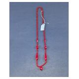 Red Faceted Beaded Pendant Necklace
