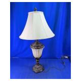 Vintage Ornate Table Lamp w/Alabaster Glass