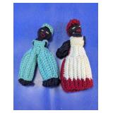 Vintage Handmade Crochet Yarn Rag Dolls