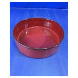 Round Red Glass Serving Bowl