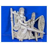 Universal Statuary Spinning Wheel Wall Plaque