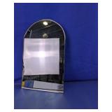 Vintage Arched Frameless Beveled Glass Mirror