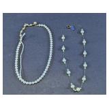 2 Vtg Faux Pearl Choker Necklaces