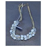 Faceted White & Clear Bead Necklace