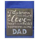 Dad Sentiment Wooden Wall Sign