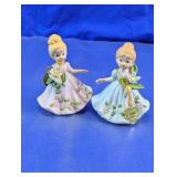 Vintage Ceramic March Flower Girl Figurines