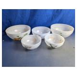 Fire-King Vintage Milk Glass Fruit Bowls Set