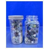 Vintage Glass Marbles Assortment in Jars