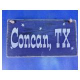 Concan, TX Rustic Wood Wall Sign