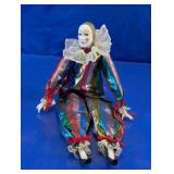 Porcelain Harlequin Jester Doll