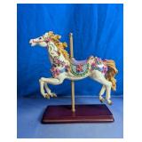 Vintage Floral Carousel Horse Figurine
