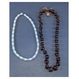 White Lucite & Kukui Nut Lei Necklaces