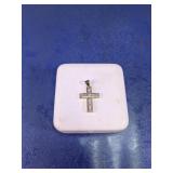 Cross Pendant w/ Clear Stone Accents
