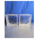Vintage Clear Wavy Glass Building Blocks Duo
