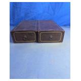 Vintage Faux Leather Drawer Photo Albums Duo