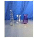 Assorted Decorative Glass Vases Trio