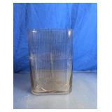 Vintage Ribbed Glass Oval Vase