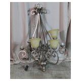 Matte Nickel Frosted Glass Chandelier